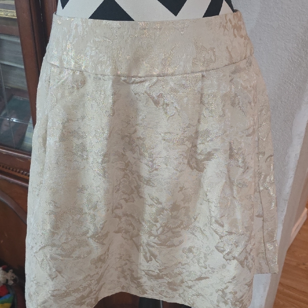 Jennifer Lopez Cream  And GOLD Circle Skirt